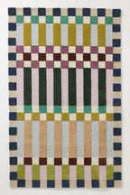Hand Tufted Floral Rug, Multicolor Botanical Wool Area Rug, Pink Blue Yellow Handmade Carpet for Living Room Bedroom Nursery