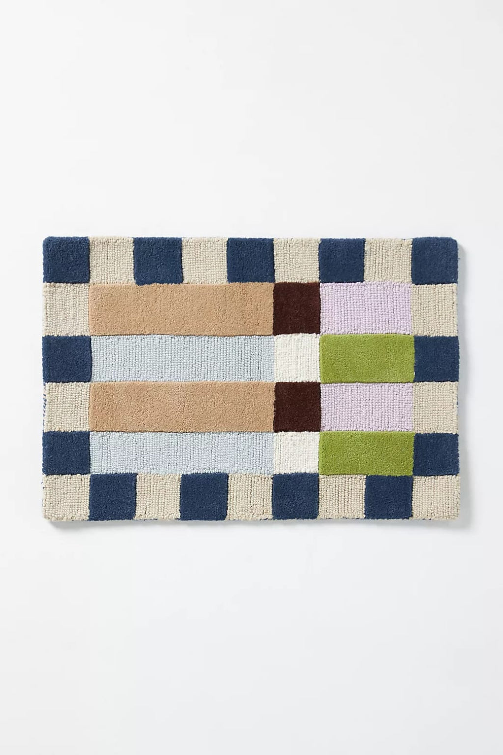 Hand Tufted Floral Rug, Multicolor Botanical Wool Area Rug, Pink Blue Yellow Handmade Carpet for Living Room Bedroom Nursery