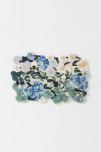 Blue Green Floral Hand Tufted Wool Rug – Scalloped Botanical Area Rug