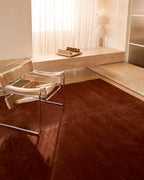 Luxury Rust Brown Hand Tufted  Rug – Minimal Contemporary Floor Carpet