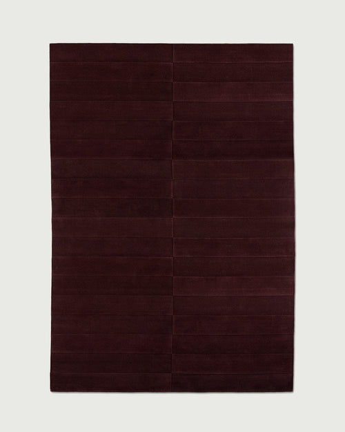 Hand Tufted Burgundy Wool Rug – Modern Solid Minimalist Area Rug Living room Home Decor