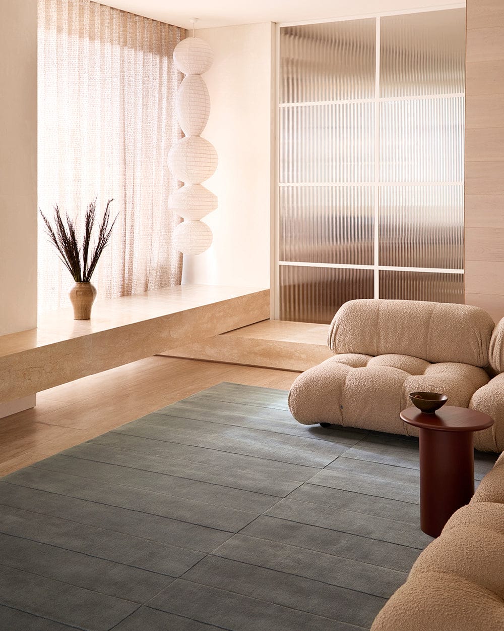 Light Blue Hand Tufted Wool Rug – Modern Solid Luxury Area Rug for Living Room, Bedroom, Hallway & Office