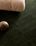 Emerald Forest Green Handmade Tufted Wool Rug – Luxury Solid Modern Carpet for Hall and Bedroom