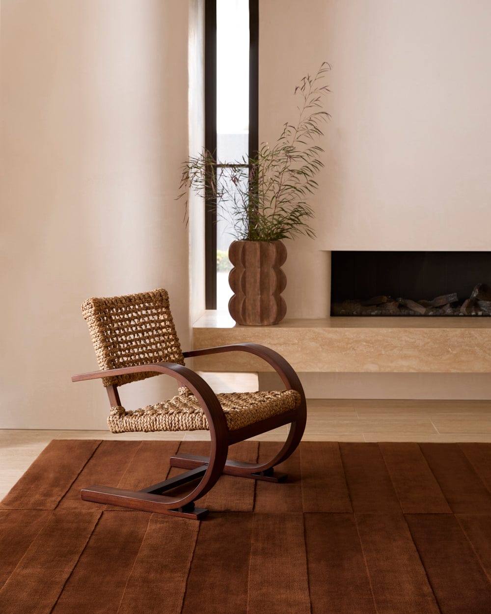 Hand Tufted Brown Wool Rug – Modern Solid Minimalist Area Rug for Living Room & Bedroom