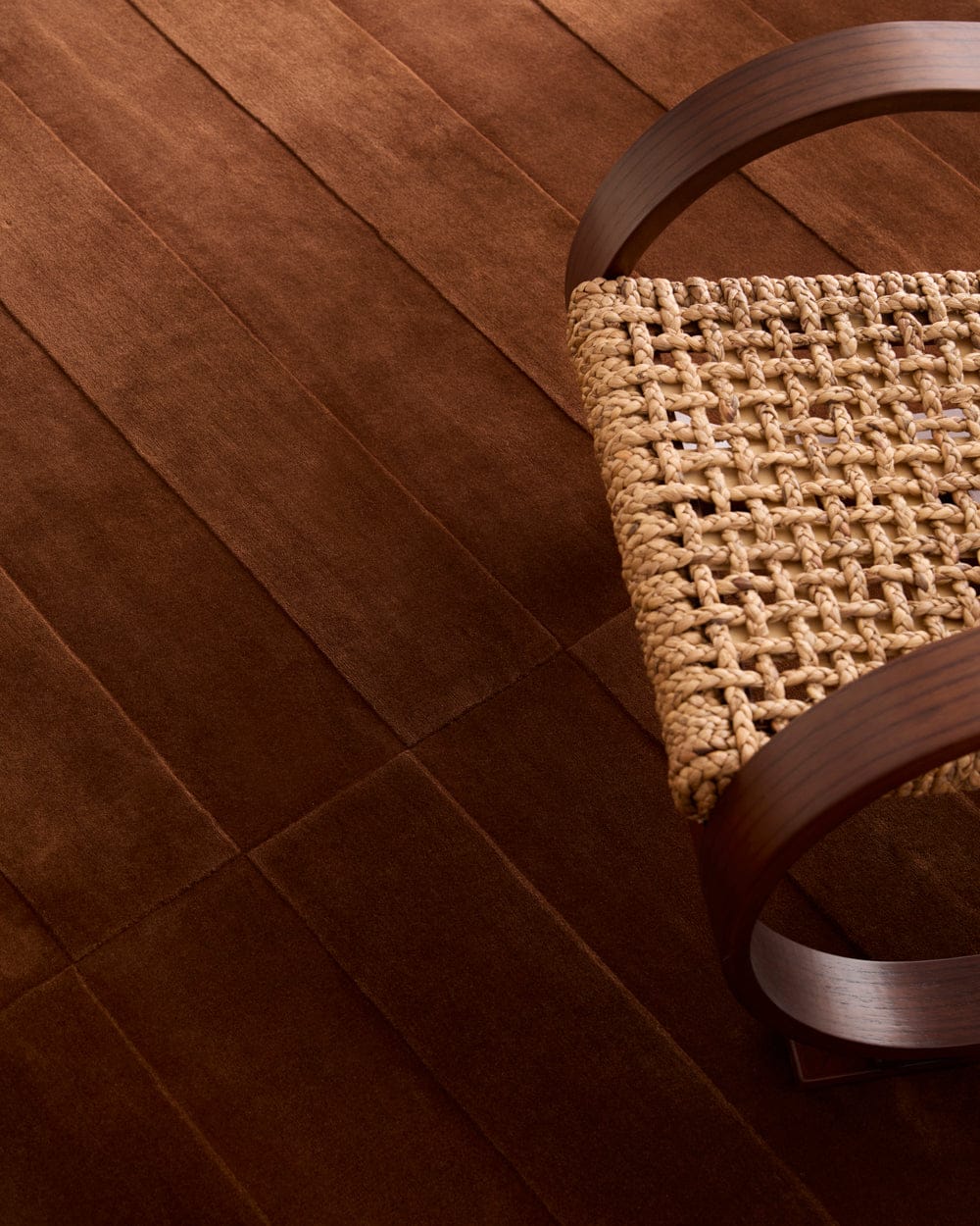 Hand Tufted Brown Wool Rug – Modern Solid Minimalist Area Rug for Living Room & Bedroom