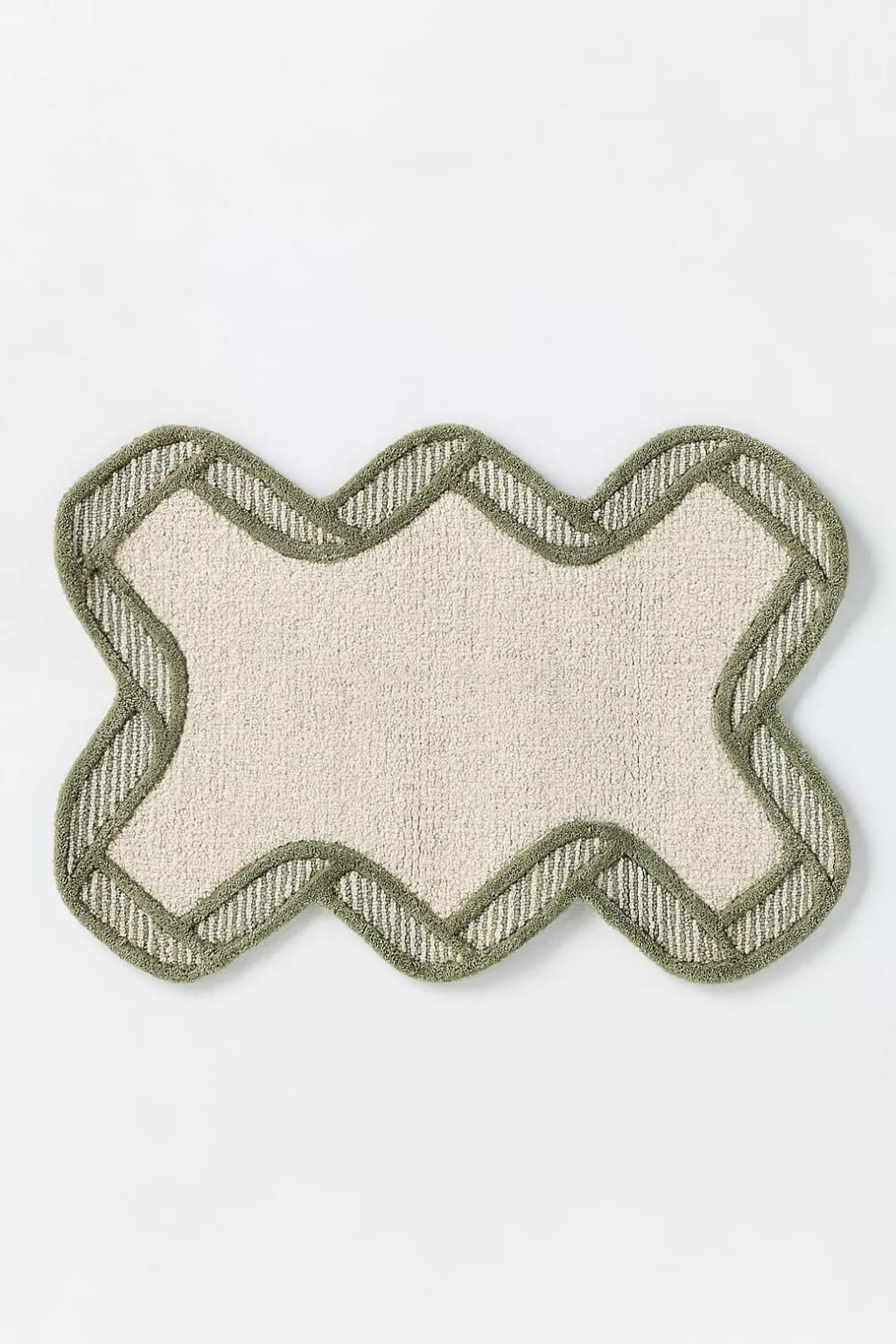 Hand Tufted Scalloped Wool Rug – Modern Neutral Area Rug | Custom Size Handmade Carpet for Living Room & Bedroom