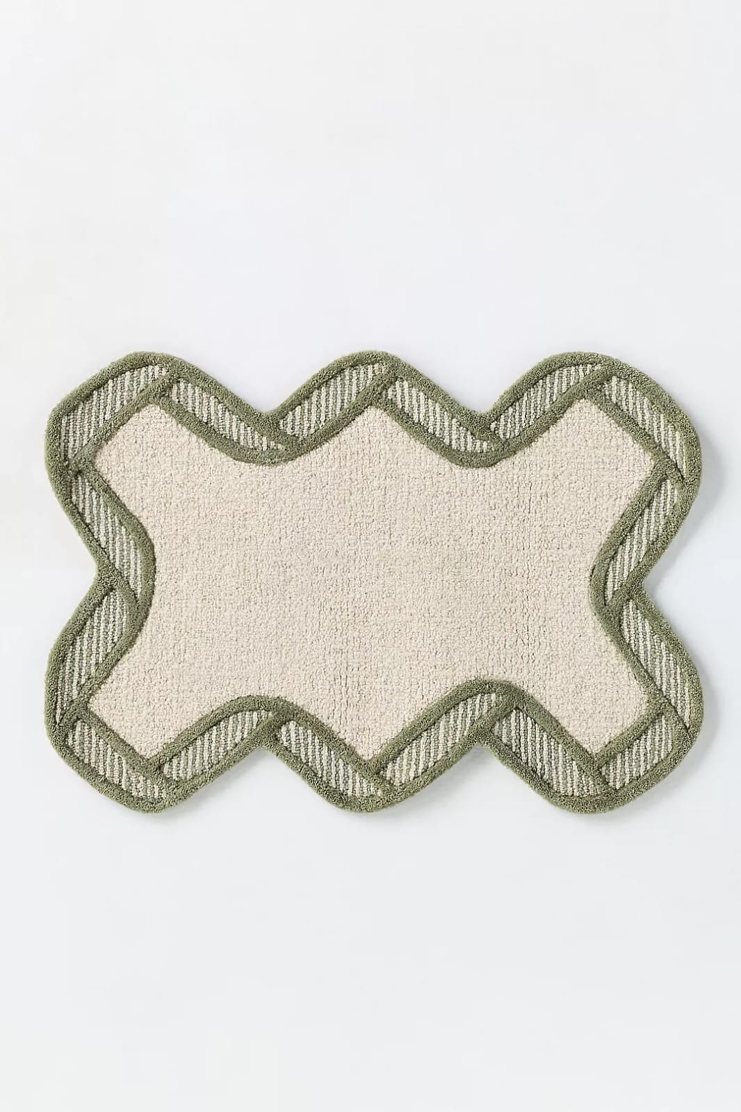 Hand Tufted Scalloped Wool Rug – Modern Neutral Area Rug | Custom Size Handmade Carpet for Living Room & Bedroom