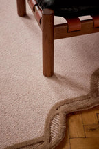 Hand Tufted Wool Rug | Cream Beige Area Rug | Luxury Living Room & Bedroom Carpet