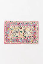 Hand Tufted Leopard Wool Rug | Pink Botanical Animal Area Rug | Handmade Luxury Carpet